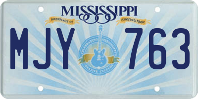 MS license plate MJY763