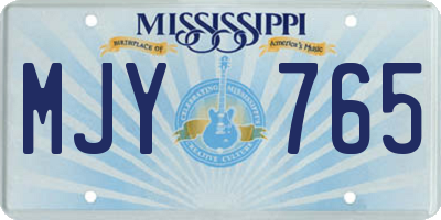 MS license plate MJY765