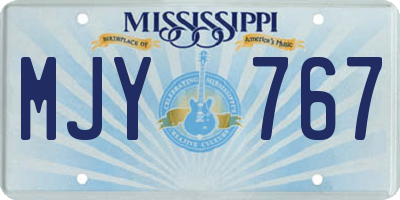 MS license plate MJY767