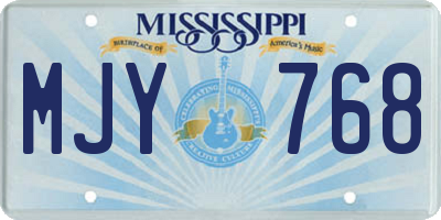 MS license plate MJY768