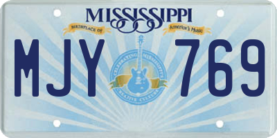 MS license plate MJY769