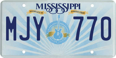 MS license plate MJY770