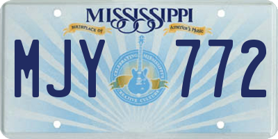 MS license plate MJY772