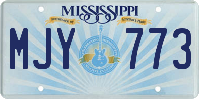 MS license plate MJY773