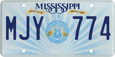 MS license plate MJY774