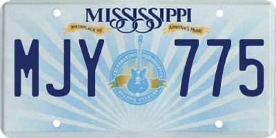MS license plate MJY775