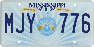 MS license plate MJY776