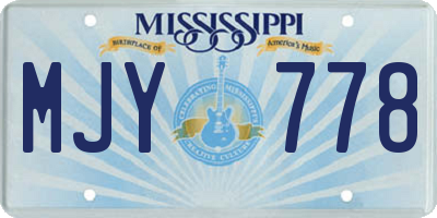 MS license plate MJY778