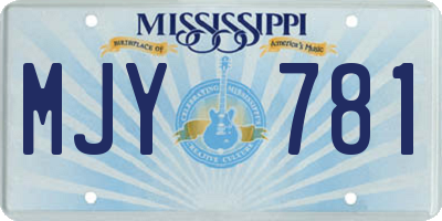 MS license plate MJY781
