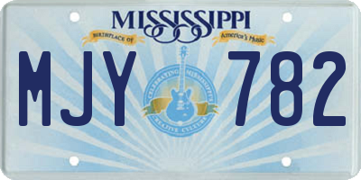 MS license plate MJY782