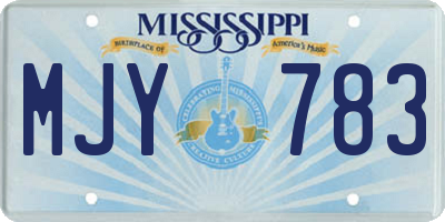 MS license plate MJY783