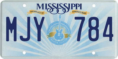 MS license plate MJY784