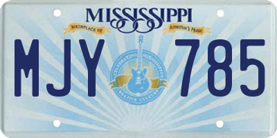 MS license plate MJY785