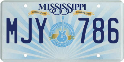MS license plate MJY786