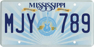 MS license plate MJY789