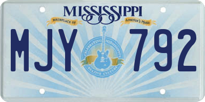 MS license plate MJY792
