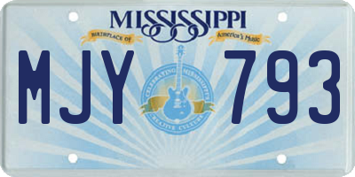 MS license plate MJY793