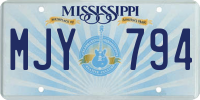 MS license plate MJY794