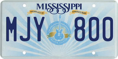 MS license plate MJY800