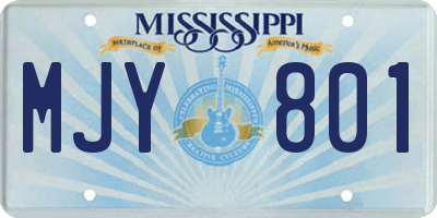 MS license plate MJY801