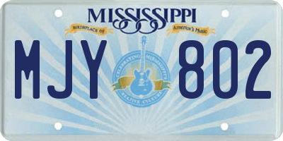 MS license plate MJY802