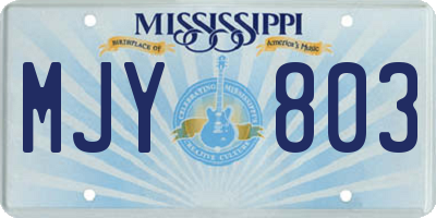 MS license plate MJY803