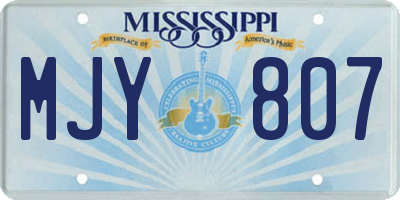 MS license plate MJY807