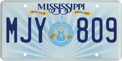 MS license plate MJY809