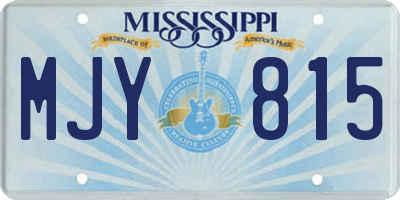 MS license plate MJY815