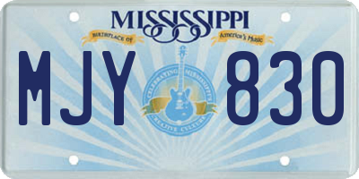 MS license plate MJY830