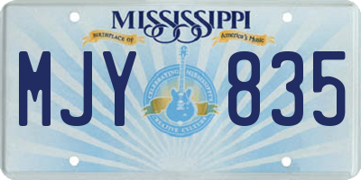 MS license plate MJY835