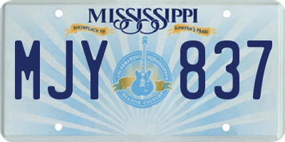 MS license plate MJY837