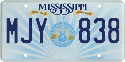 MS license plate MJY838