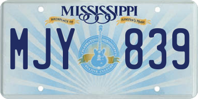 MS license plate MJY839