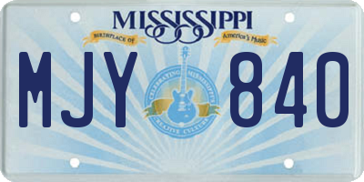MS license plate MJY840