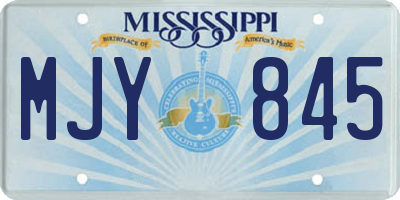 MS license plate MJY845