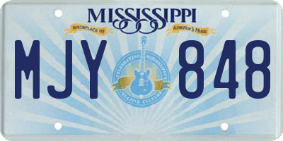 MS license plate MJY848
