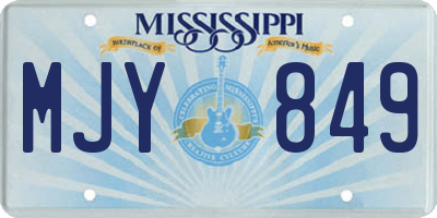 MS license plate MJY849