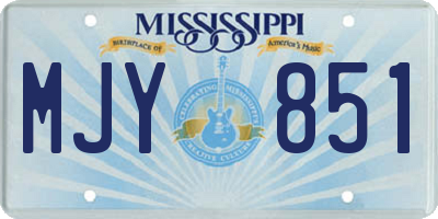 MS license plate MJY851