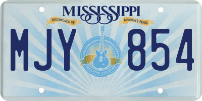 MS license plate MJY854