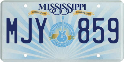 MS license plate MJY859