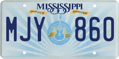 MS license plate MJY860