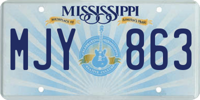 MS license plate MJY863