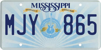 MS license plate MJY865