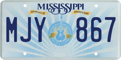 MS license plate MJY867