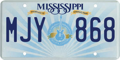 MS license plate MJY868