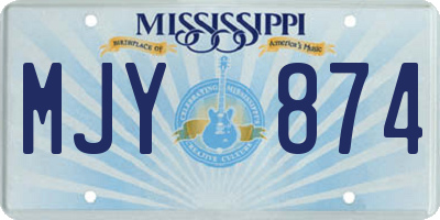 MS license plate MJY874