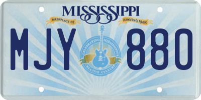 MS license plate MJY880