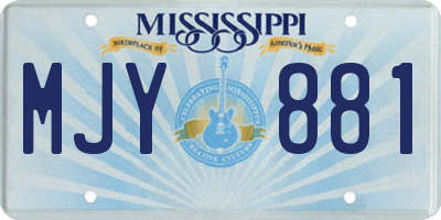 MS license plate MJY881