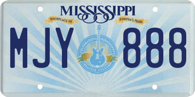 MS license plate MJY888